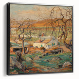 Black and white framed canvas of Alfred Sisley's landscape painting in vintage style, ideal for bedroom decor.