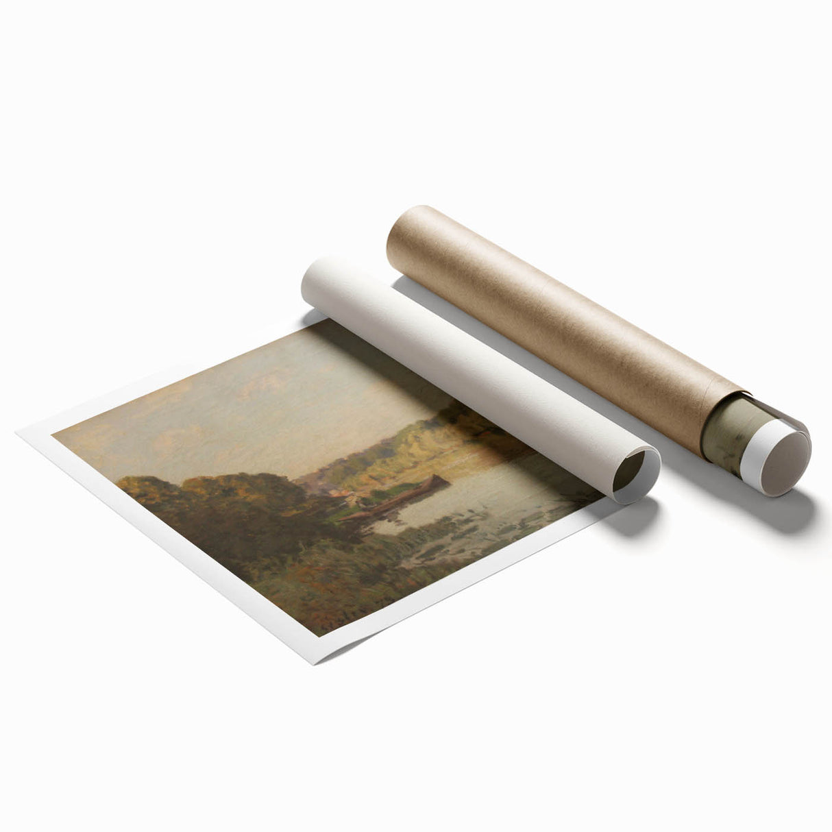 Extra large rolled print featuring a detailed floral art design in soft pastel shades.