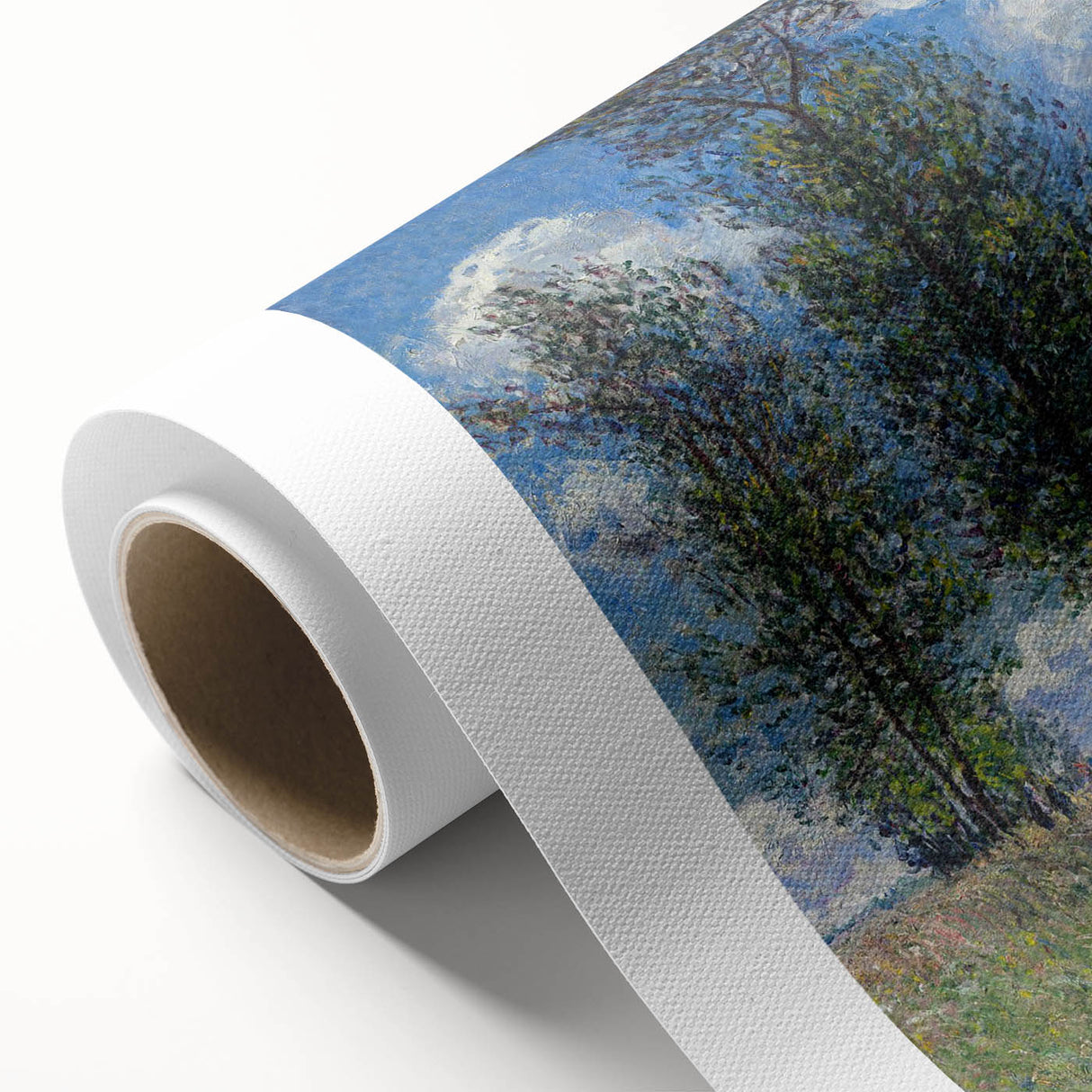 Art Deco style poster featuring a serene landscape with soft pastel colors on rolled canvas, ideal for nursery wall art.