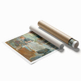 Extra large rolled print of floral art featuring soft pastel shades, ideal for classy bathroom or large living room decor.