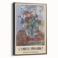 Black and white framed canvas of a vintage landscape painting, ideal for bedroom wall decor.