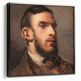 Black and white framed canvas of a Camille Pissarro landscape, ideal for bedroom wall art.