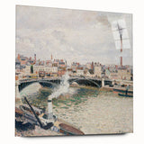 Side view of a large acrylic glass print featuring Camille Pissarro's impressionist artwork.