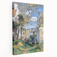 Camille Pissarro inspired impressionist artwork on stretched canvas, featuring soft pastel colors.