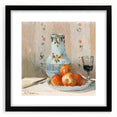 Colorful abstract art print featuring textured brushstrokes in vibrant hues, framed in black, ideal for living room decor.