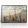 Large abstract wall art by Camille Pissarro in mid-century modernist style, framed in black acrylic.