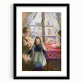 Extra large abstract art print of a colorful, textured scene on a black-framed canvas, ideal for living room decor.