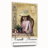 Side view of a Camille Pissarro-inspired acrylic glass wall art piece, featuring soft pastel colors.