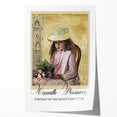 Rolled print of a Camille Pissarro-inspired floral scene in soft green and yellow tones.