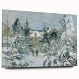 Acrylic print of a Camille Pissarro-inspired landscape in soft earth tones, ideal for bedroom or dining room art.