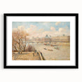 Extra large abstract art print of a colorful, textured scene on black framed canvas, ideal for living room decor.