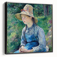 Black and white framed canvas of a Camille Pissarro vintage landscape, ideal for bedroom wall art.