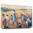Acrylic print of a Camille Pissarro-inspired impressionist painting, featuring soft earth tones, ideal for dining room decor.