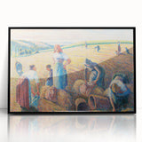 Large abstract wall art featuring mid-century modernist design in muted earth tones, framed in black acrylic.