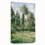 Side view of a large acrylic glass print featuring Camille Pissarro's impressionist art.