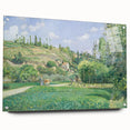 Acrylic print of Camille Pissarro's impressionist artwork in vibrant, earthy tones, ideal for dining room decor.