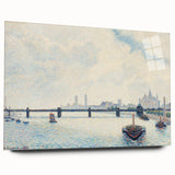 Side view of a large acrylic print of Camille Pissarro's impressionist painting, ideal for bedroom or dining room art.