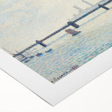 Art deco poster featuring a vivid color palette with an urban landscape, printed on rolled canvas.