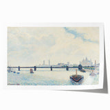 Rolled print of Camille Pissarro's floral art in soft green and yellow tones, suitable for dining room or bathroom decor.