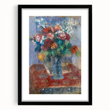 Extra large abstract art print featuring colorful, textured strokes on a black framed canvas, ideal for living room decor.