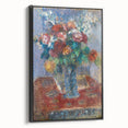 Black and white wall art featuring a vintage poster-style landscape painting on framed canvas, suitable for bedroom decor.