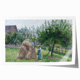 Rolled print of Camille Pissarro's impressionist floral painting in soft green and yellow tones.