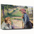 Side view of a Camille Pissarro-inspired acrylic glass piece with pastel hues, ideal for bedroom or dining room decor.