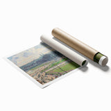 Extra large rolled print of Camille Pissarro's floral art in soft pastel tones.