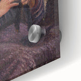 Large abstract wall art featuring Camille Pissarro's mid-century modernist style in muted earth tones on acrylic glass.