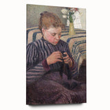 Acrylic print of Camille Pissarro's impressionist artwork, featuring soft pastel colors.