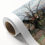 Art deco poster of a serene landscape in soft pastel shades on rolled canvas, ideal for nursery wall art.
