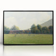 Large abstract wall art by Camille Pissarro featuring mid-century modernist design in muted earth tones.