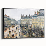 Framed canvas of a black and white vintage landscape painting, ideal for bedroom wall art.