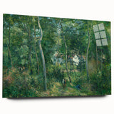Acrylic glass print of Camille Pissarro's impressionist artwork, featuring subtle pastel tones.