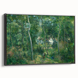 Black and white landscape art painting of a rural scene on framed canvas.