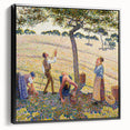 Black and white landscape painting by Camille Pissarro on framed canvas, ideal for bedroom wall art.