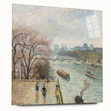 Acrylic print of Camille Pissarro-inspired large abstract wall art in vibrant hues, ideal for bedroom or dining room decor.