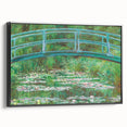 Black and white framed canvas featuring a vintage-style landscape painting, ideal for bedroom wall decor.