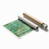 Extra large rolled print featuring a Claude Monet floral design in soft pastel shades.