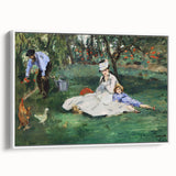 Vintage poster art of Claude Monet's impressionist painting on extra large framed canvas.