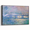 Black and white landscape art painting of a serene scene on framed canvas, ideal for bedroom wall decor.