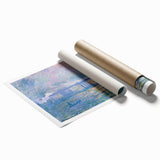 Extra large rolled print featuring Claude Monet's floral art in soft pastel shades.