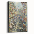Black and white landscape art painting on framed canvas, depicting a serene vintage poster art scene.
