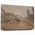 Acrylic print of Claude Monet's water lilies in muted greens and blues, suitable for dining room decor.