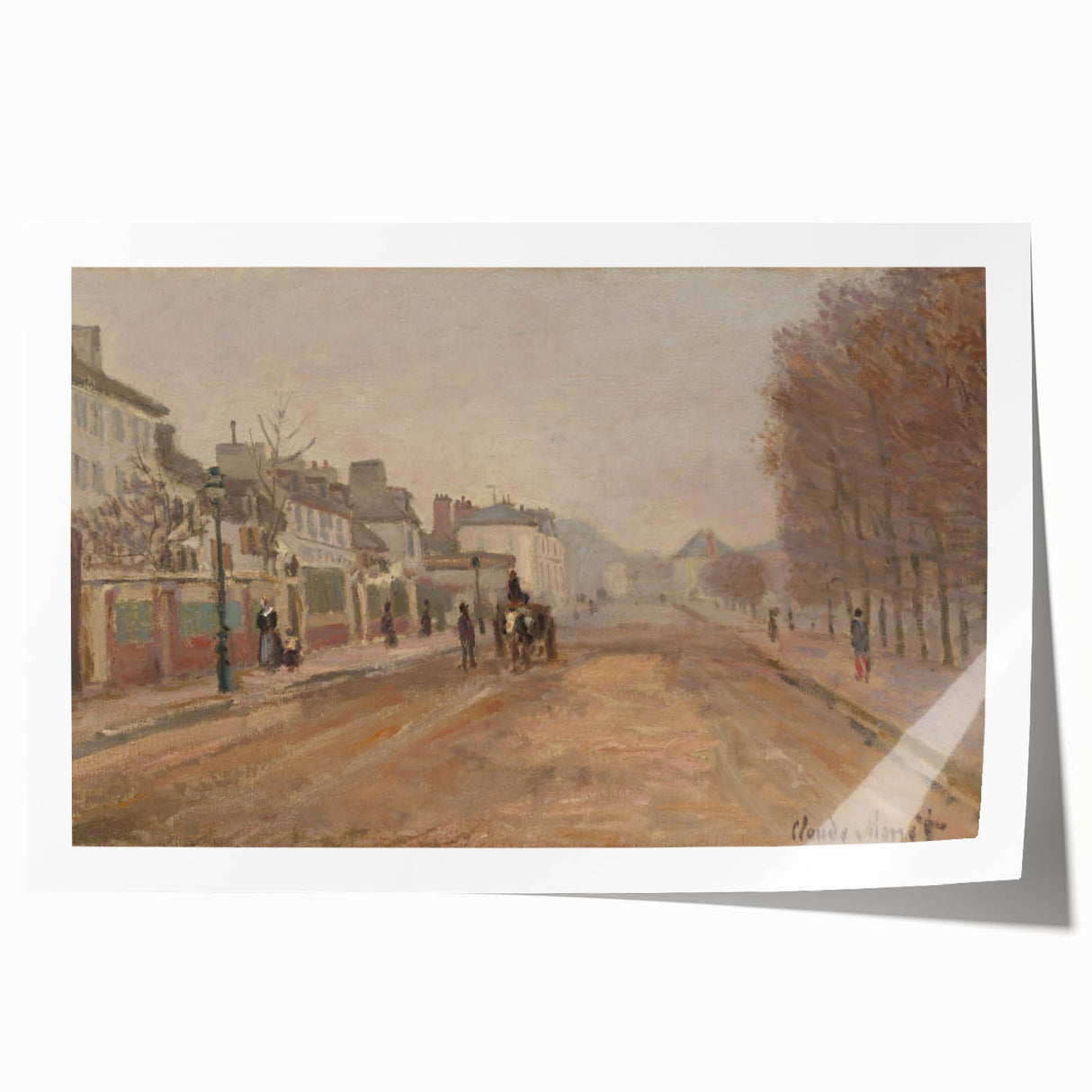 Rolled print of a Claude Monet floral painting in pastel shades, ideal for art wall dining room or classy bathroom wall art.
