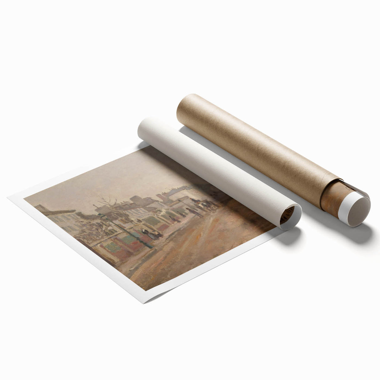 Extra large rolled print of Claude Monet's floral art in soft pastel shades.