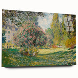 Acrylic print of a Claude Monet inspired large abstract art in soft pastel shades, ideal for bedroom or dining room decor.