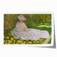 Rolled print featuring a Claude Monet floral painting with soft pastel hues.