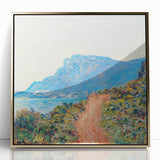 Framed acrylic print of Claude Monet's impressionist painting, featuring soft pastel hues, ideal for modern art wall decor.