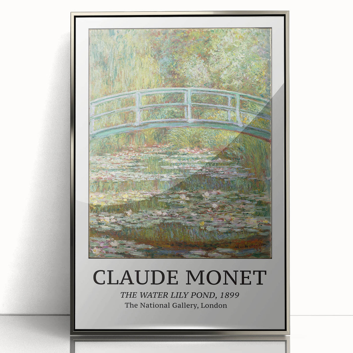 Framed acrylic print of Claude Monet's artwork in muted watercolor tones, ideal for nursery wall art or modern decor.